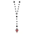 Red Heart Cross Rosary Necklace at Spencer's
