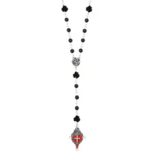 Red Heart Cross Rosary Necklace at Spencer's
