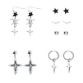 Multi-Pack Gothic Edge Cross Earring Set - 6 Pairs at Spencer's