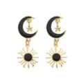Celestial Sun & Moon Drop Hoop Earrings at Spencer's