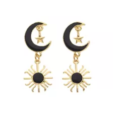 Celestial Sun & Moon Drop Hoop Earrings at Spencer's