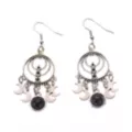 Celestial Stone Drop Hoop Dangle Earrings at Spencer's
