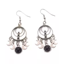 Celestial Stone Drop Hoop Dangle Earrings at Spencer's