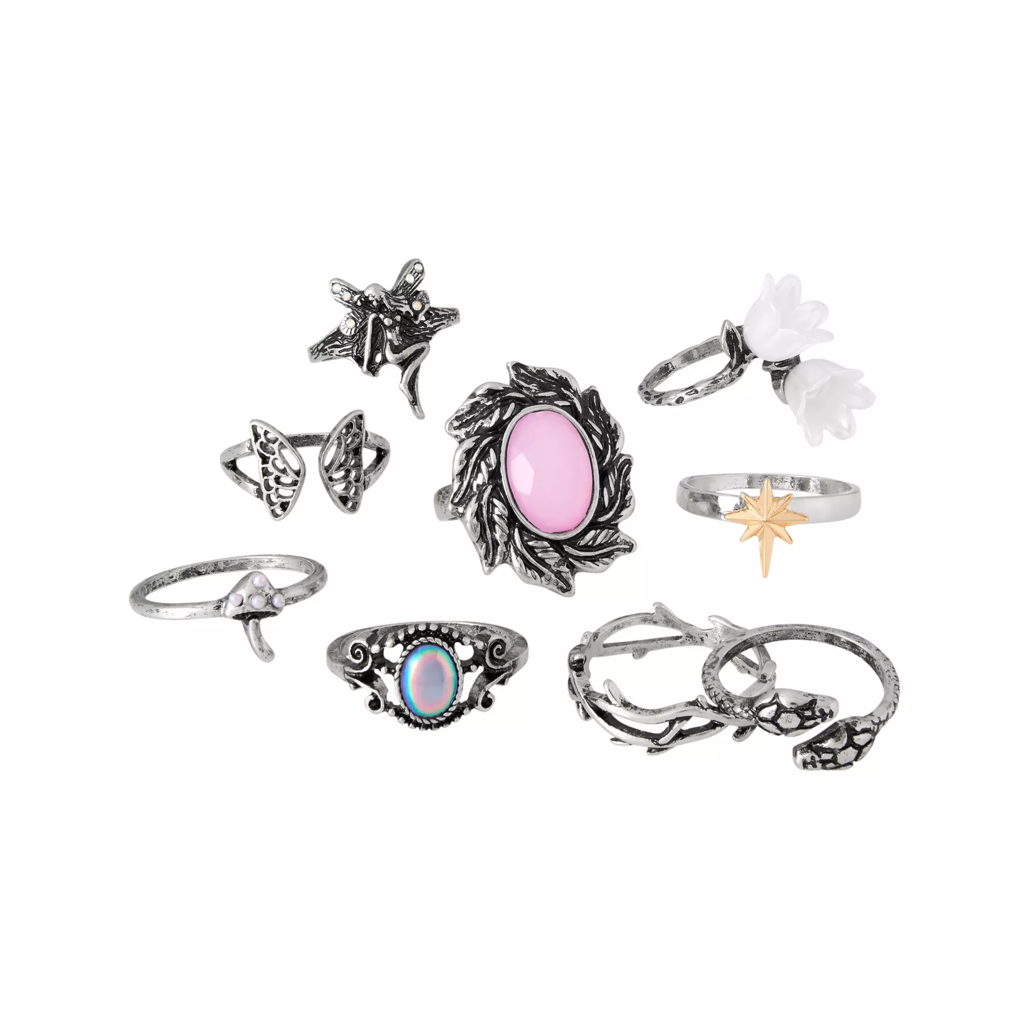 Multi-Pack Cottagecore Fairy Assorted Rings - 9 Pack at Spencer's