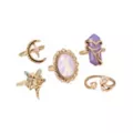 Multi-Pack Crystal Fairy Moon Ring Set - 5 Pack at Spencer's