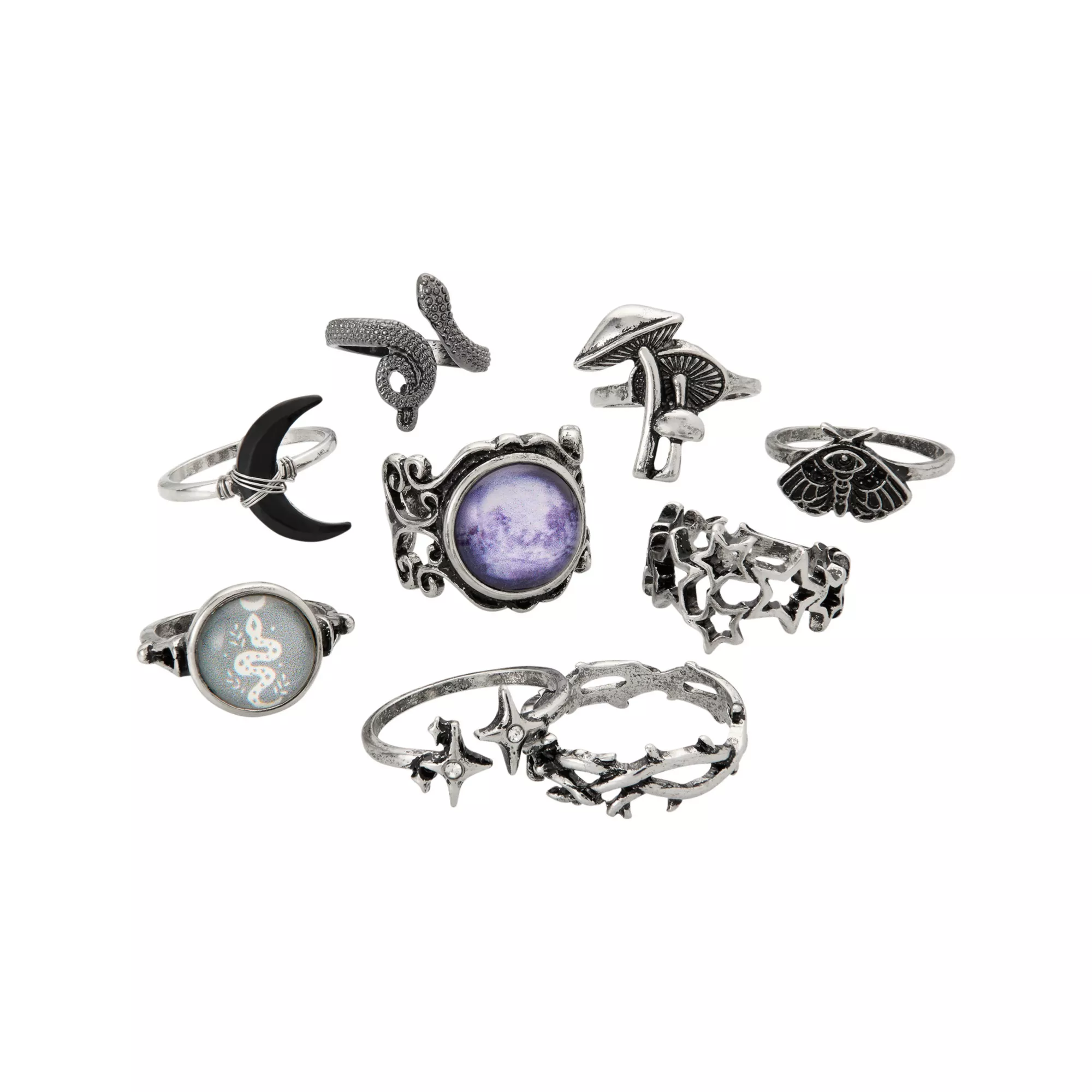 Multi-Pack Celestial Cottagecore Assorted Rings - 9 Pack at Spencer's