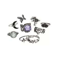 Multi-Pack Celestial Cottagecore Assorted Rings - 9 Pack at Spencer's