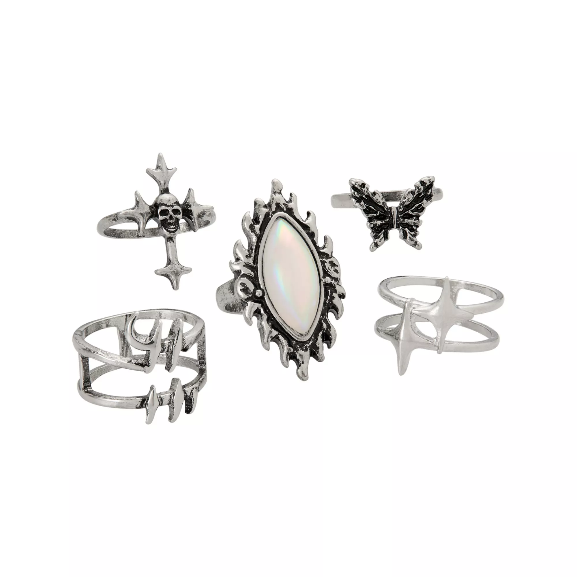 Multi-Pack Dark Star Assorted Rings - 5 Pack at Spencer's