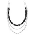 Black and Silver-Tone Spiked 3-Row Link Wallet Chain at Spencer's