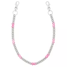 Pink and Silver-Tone Barbed Wire Wallet Chain at Spencer's
