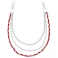 Red and Silver-Tone 3-Row Braided Rope Wallet Chain at Spencer's