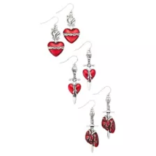 Multi-Pack Sacred Heart Dangle Earrings - 3 Pair at Spencer's