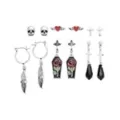 Multi-Pack Rose Coffin Skull Earrings - 6 Pair at Spencer's