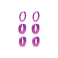 Multi-Pack Pink and Purple Ombre Huggie Hoop Earrings 3 Pair - 18 Gauge at Spencer's