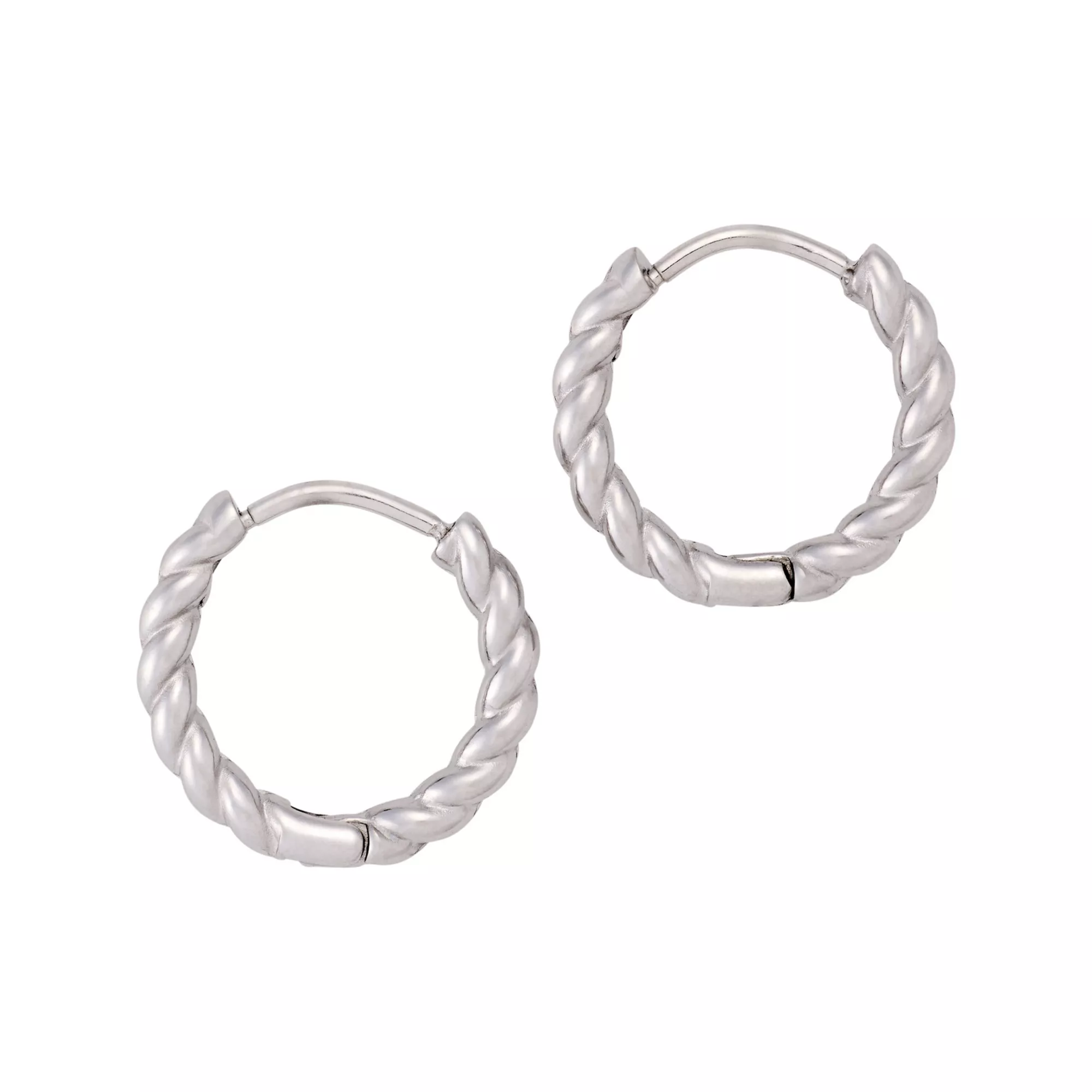 Silver-Tone Braided Rope Huggie Hoop Earrings – 20 Gauge at Spencer's