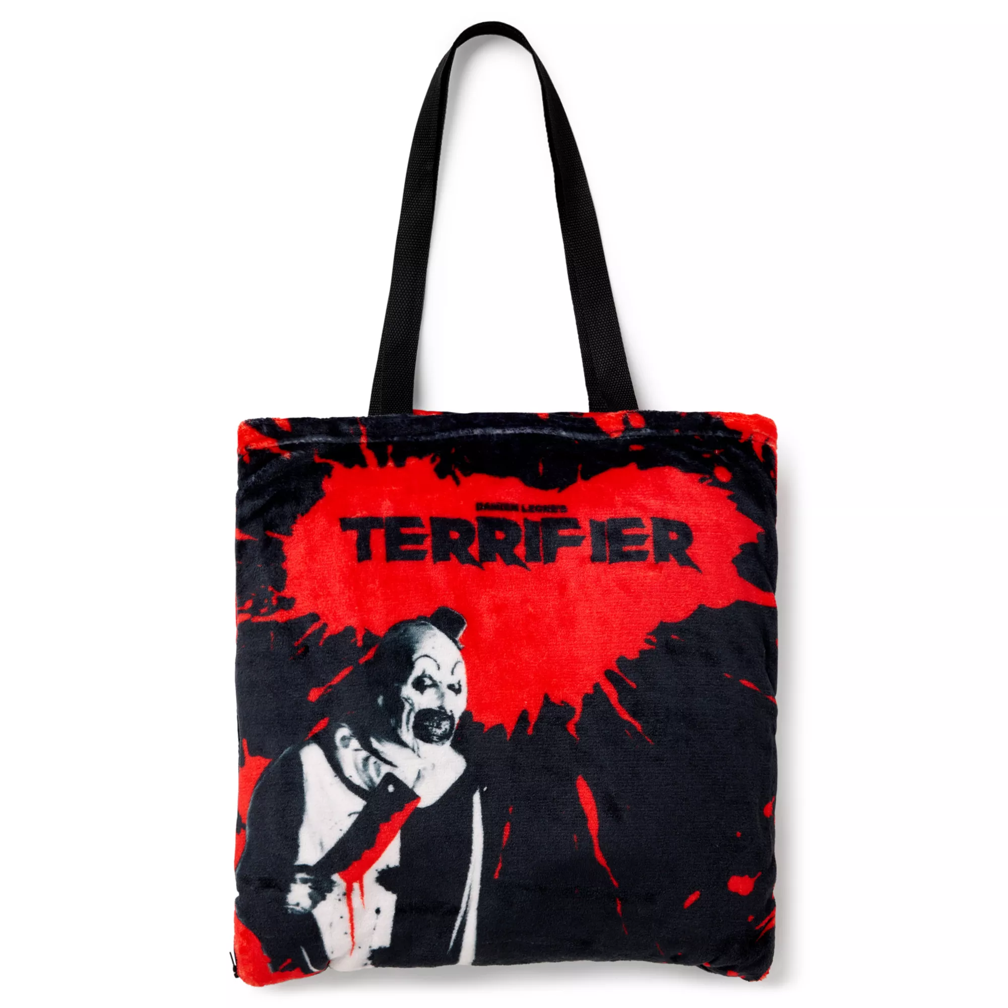 Terrifier Blood Splatter Fleece Blanket and Plush Tote at Spencer's