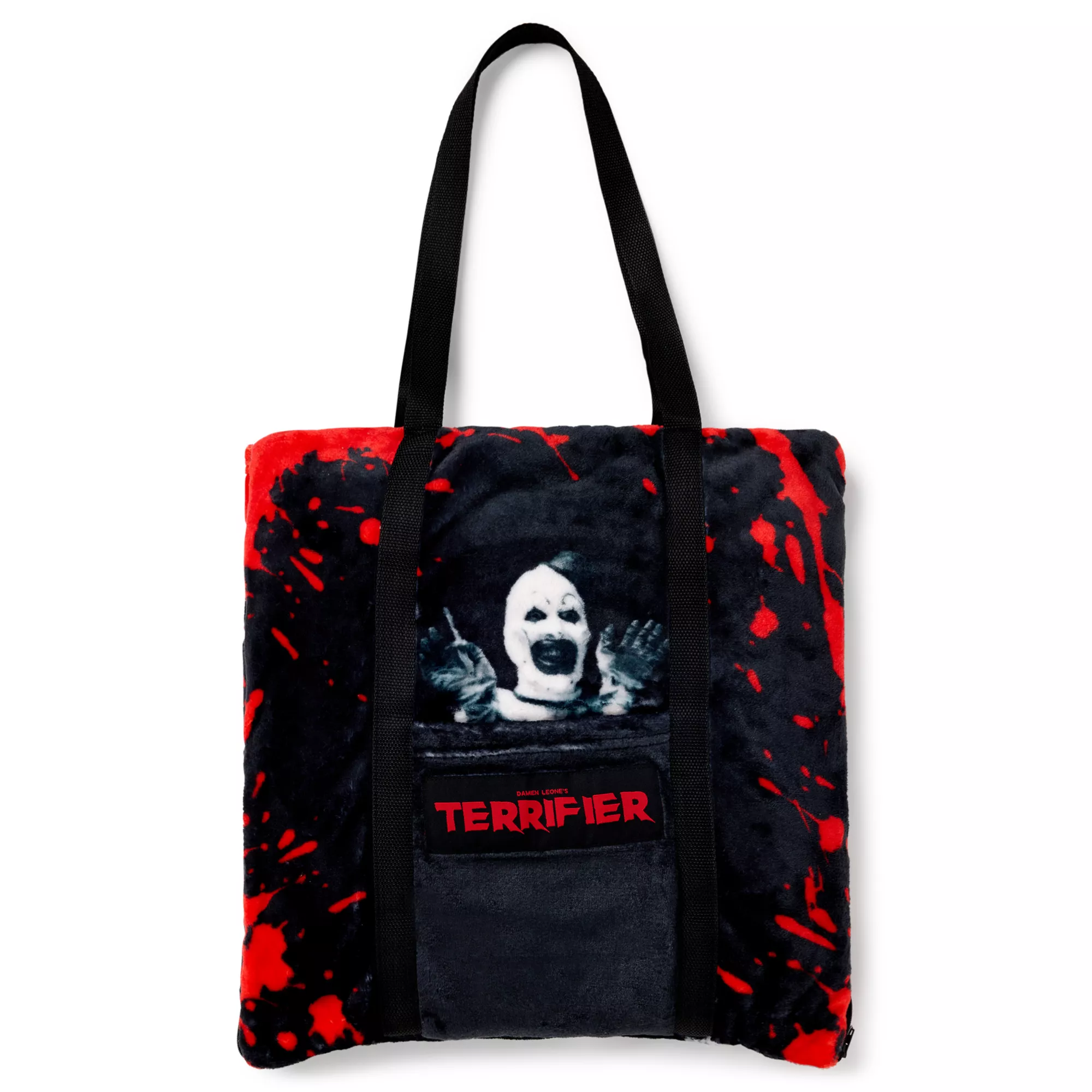Terrifier Blood Splatter Fleece Blanket and Plush Tote at Spencer's