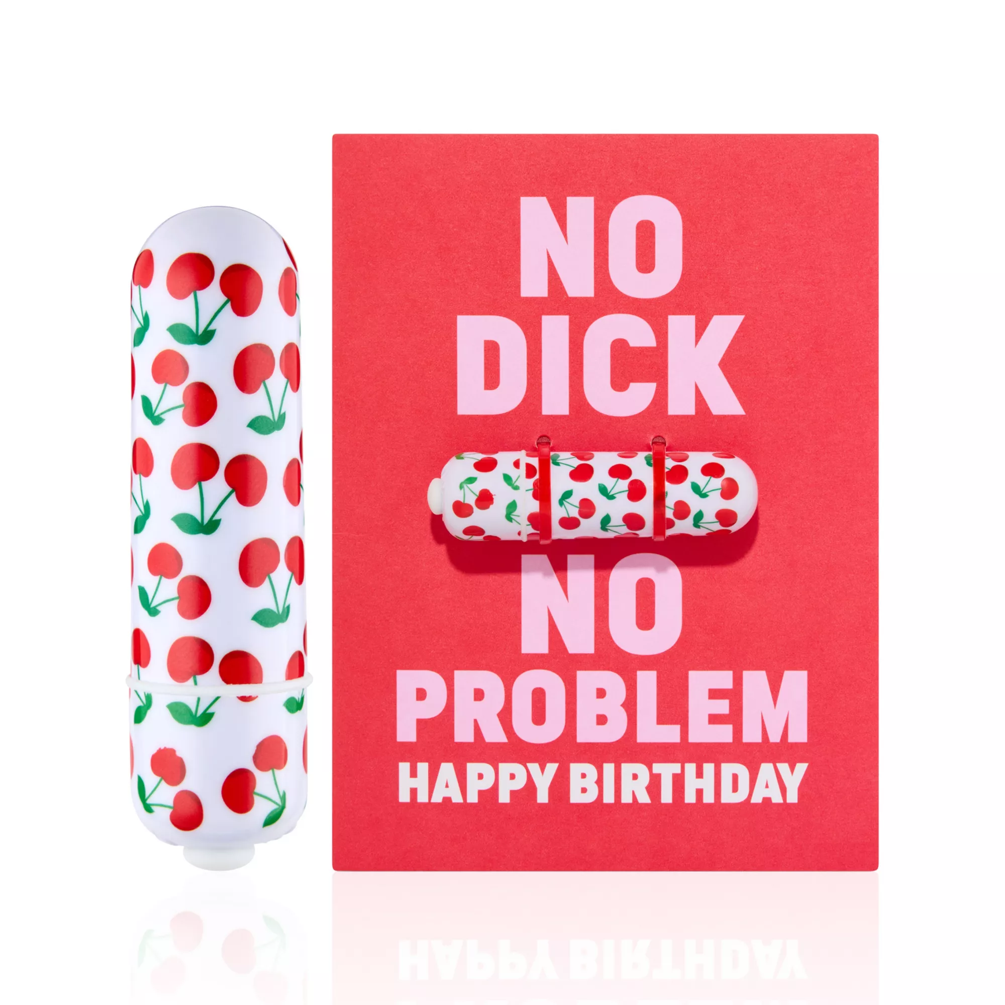 No Dick No Problem Cherry Bullet Vibrator Birthday Card at Spencer's