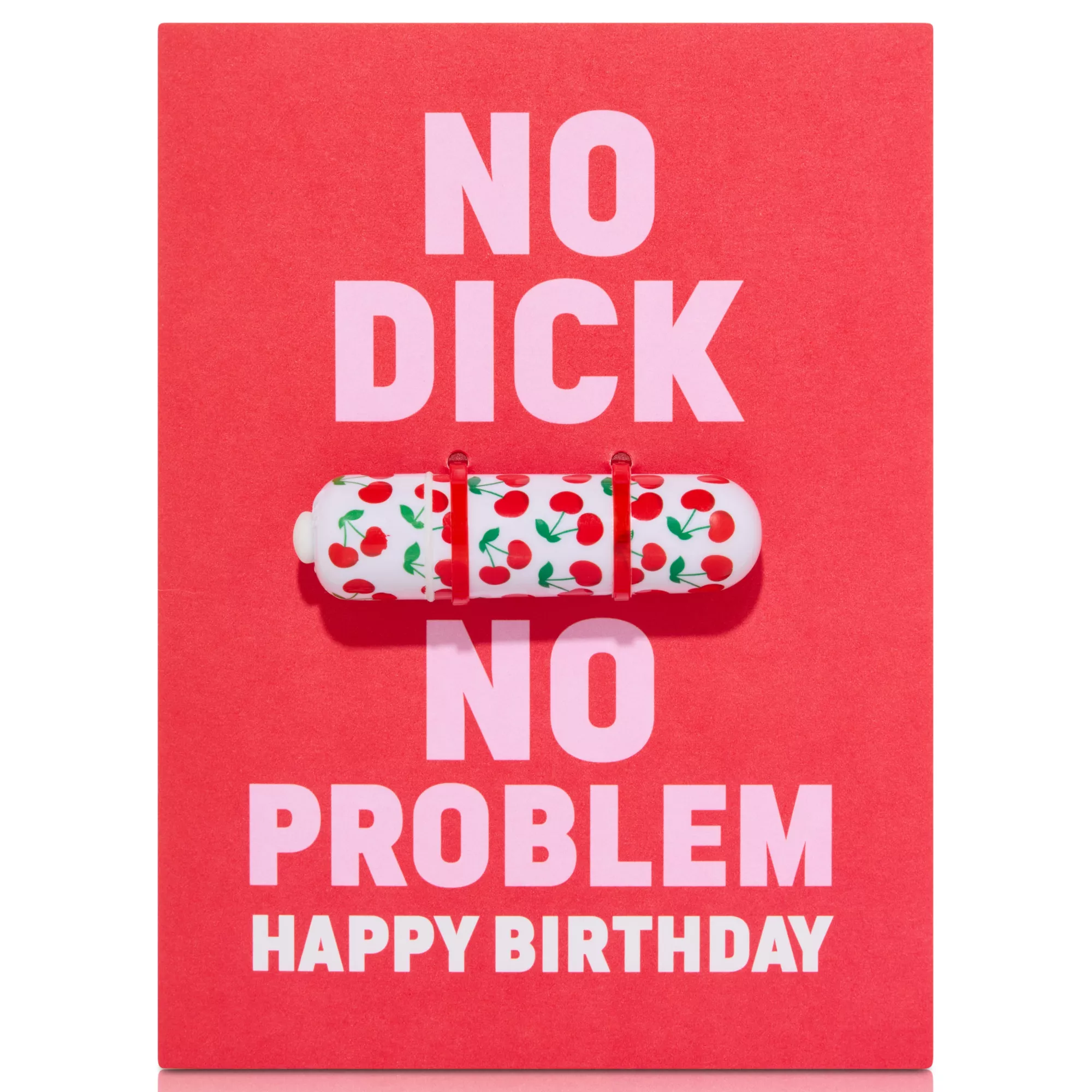 No Dick No Problem Cherry Bullet Vibrator Birthday Card at Spencer's