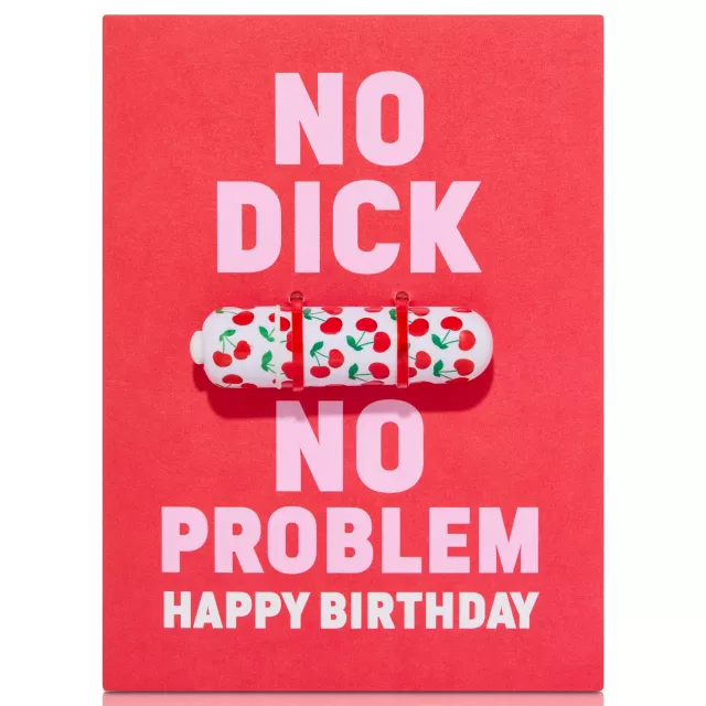 No Dick No Problem Cherry Bullet Vibrator Birthday Card at Spencer's