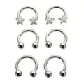 Multi-Pack CZ Star Basic Horseshoe Rings 3 Pair - 14 Gauge at Spencer's