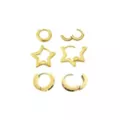 Multi-Pack Rainbow CZ Star Gold-Tone Huggie Hoop Earrings 3 Pair - 18 Gauge at Spencer's