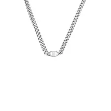 Silver-Tone Curved Link Bottle Cap Chain Necklace at Spencer's