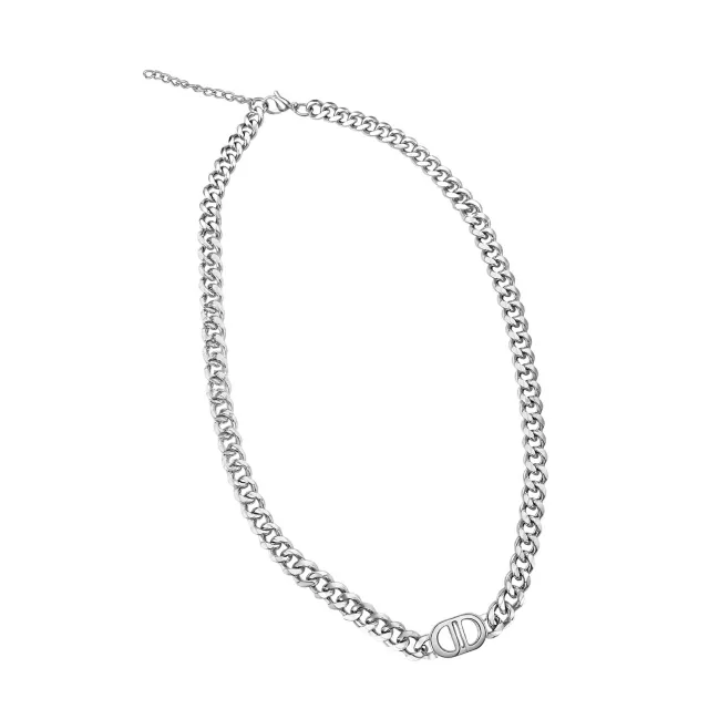 Silver-Tone Curved Link Bottle Cap Chain Necklace at Spencer's