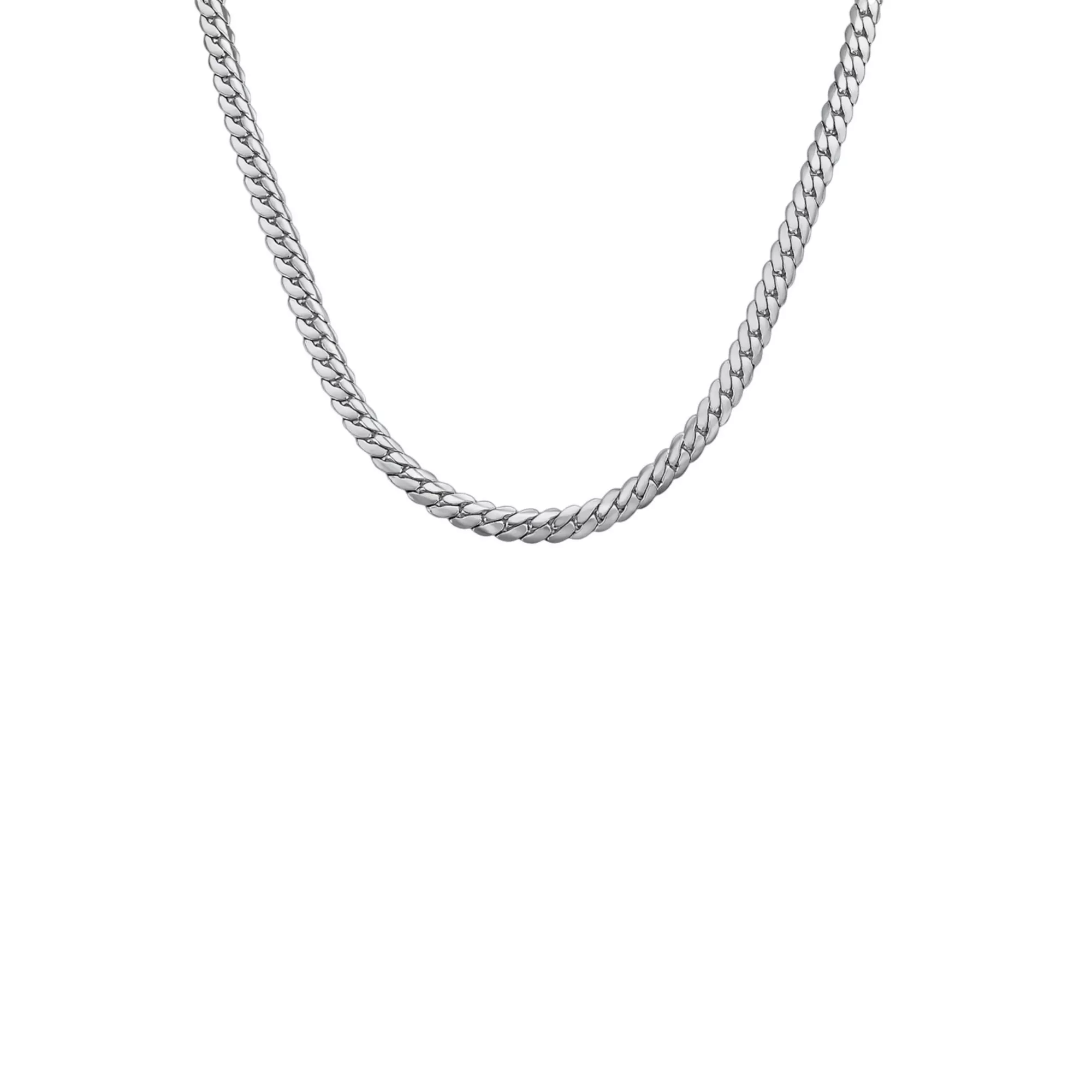 Silver-Tone Box Chain Link Necklace