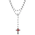 Black Snake Rosary Cross Layered Necklace Set at Spencer's