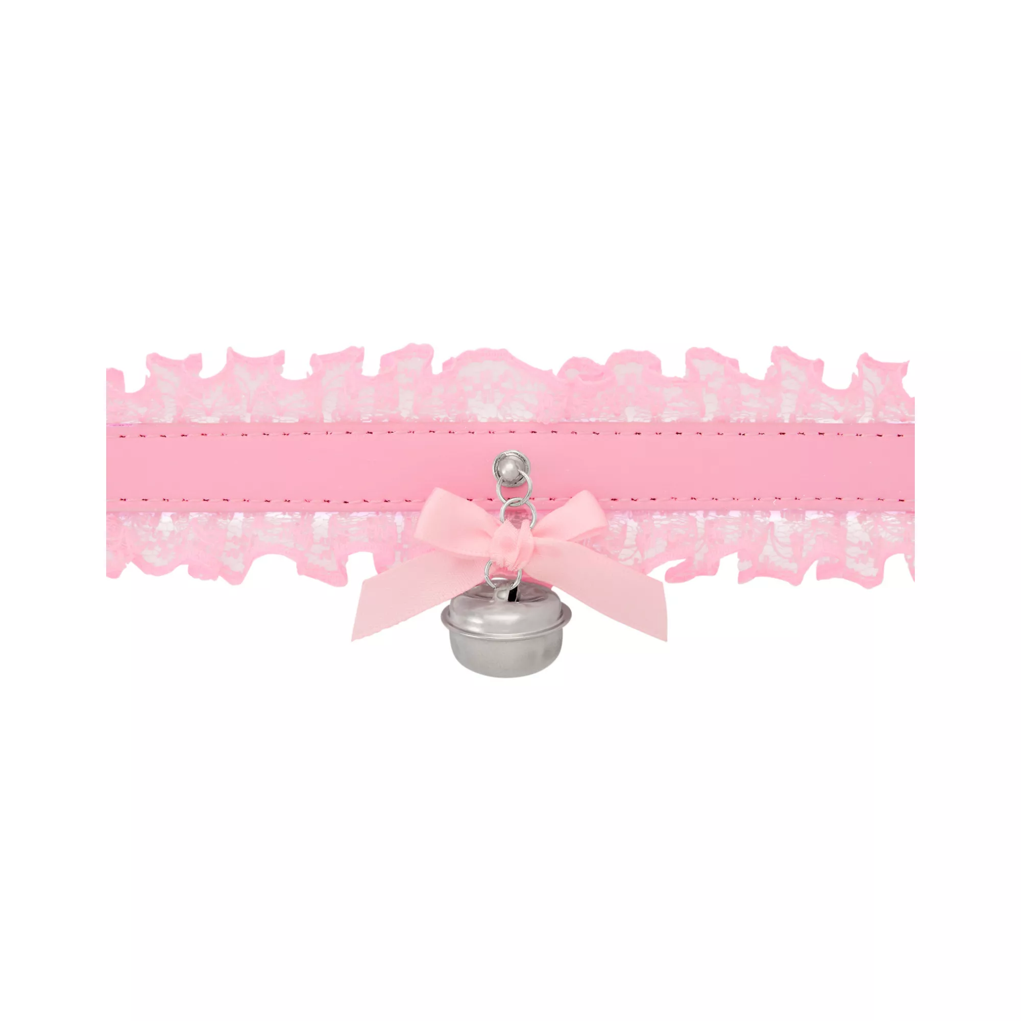 Pink Frilly Lace Bell Choker Necklace