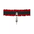 Red Ruffle Sacred Heart Choker Necklace at Spencer's