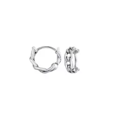 Chain Link Silver-Tone Huggie Hoop Earrings - 18 Gauge at Spencer's