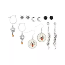 Multi-Pack Spider and Pentagram Mixed Earrings - 6 Pair at Spencer's