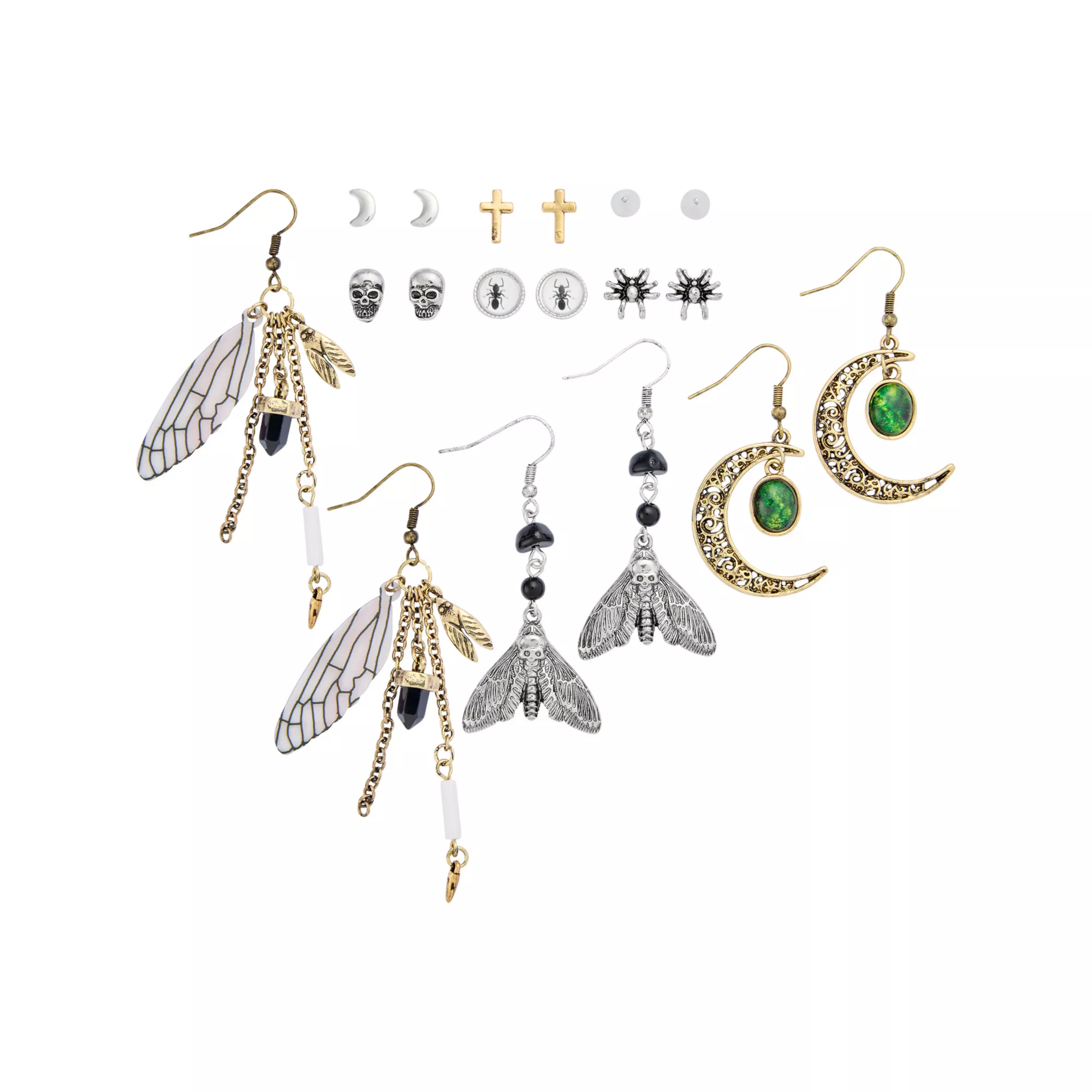 Multi-Pack Gothic Celestial Bug Earrings - 9 Pack at Spencer's