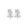 CZ Pavé Cross Silver-Tone Stud Earrings - 20 Gauge at Spencer's