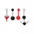 Multi-Pack Titanium Bleeding Heart Belly Rings 4 Pack - 14 Gauge at Spencer's