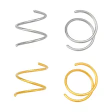 Multi-Pack Gold-Tone and Silver-Tone Titanium Spiral Nose Hoops 2 Pair - 20 Gauge at Spencer's