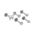 Multi-Pack Clear Iridescent CZ Butterfly Heart Silver-Tone Titanium Labret Lip Rings 5 Pack - 16 Gauge at Spencer's