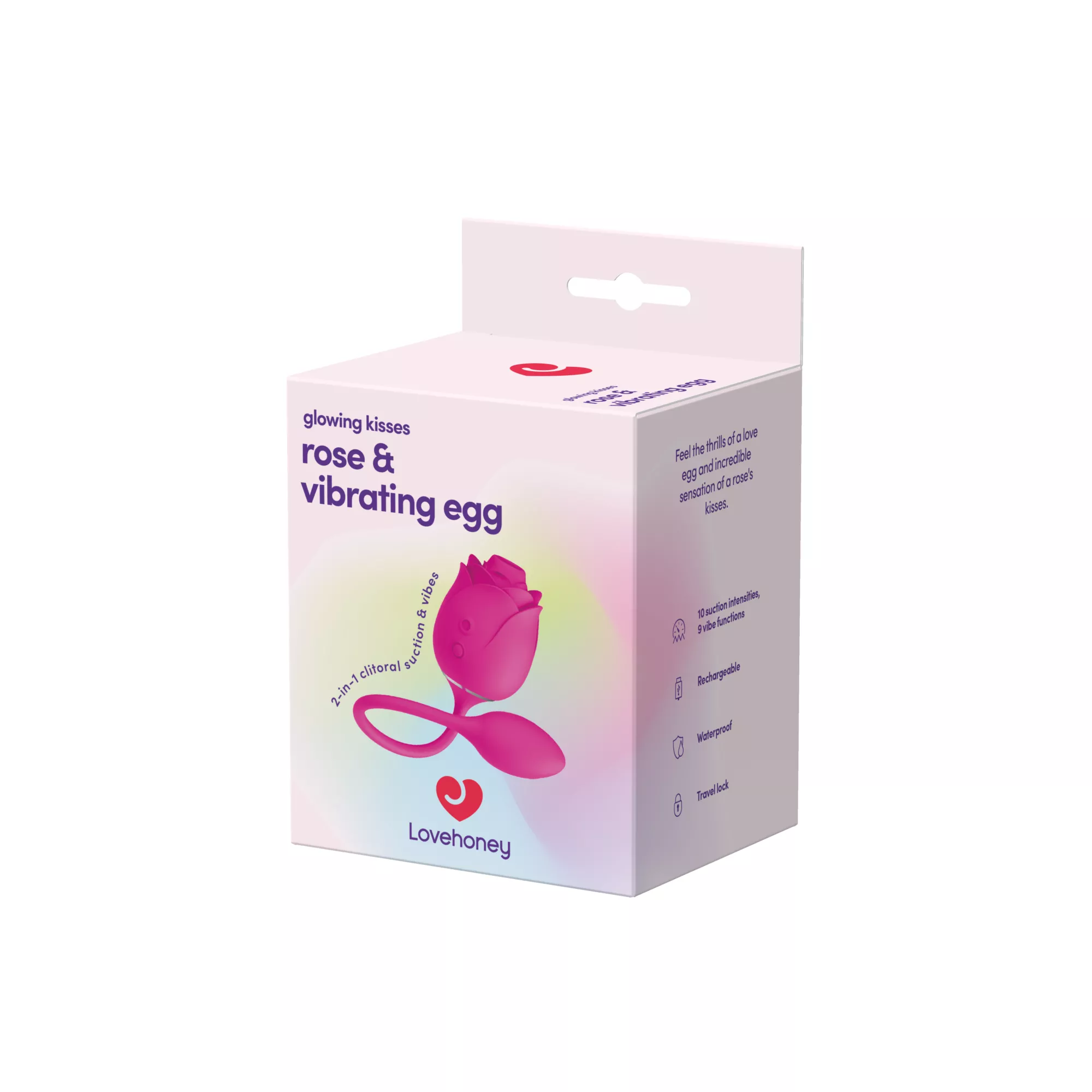 Lovehoney Rose Glow 2-in-1 Clitoral Suction Stimulator with Egg Vibrator Pink at Spencer's