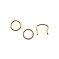 Multi-Pack ASTM F-136 Gold-Tone Titanium Septum Rings with Retainer 3 Pack - 16 Gauge at Spencer's