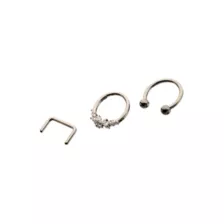 Multi-Pack ASTM F-136 Titanium Septum Rings with Retainer 4 Pack - 16 Gauge at Spencer's