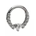 ASTM F-136 Titanium CZ Heart V-Shape Clicker Septum Ring - 16 Gauge at Spencer's
