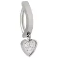 ASTM F-136 Titanium CZ Heart Hinged Hoop Dangle Belly Ring - 14 Gauge at Spencer's