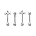 Multi-Pack ASTM F-136 Titanium Stacked CZ Curved Barbells 4 Pack - 16 Gauge at Spencer's