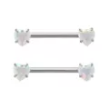 ASTM F-136 Titanium Heart CZ Nipple Barbells - 14 Gauge at Spencer's