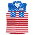 America Fuck Yeah Sleeveless Button Down Shirt at Spencer's