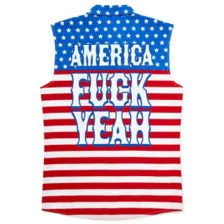 America Fuck Yeah Sleeveless Button Down Shirt at Spencer's