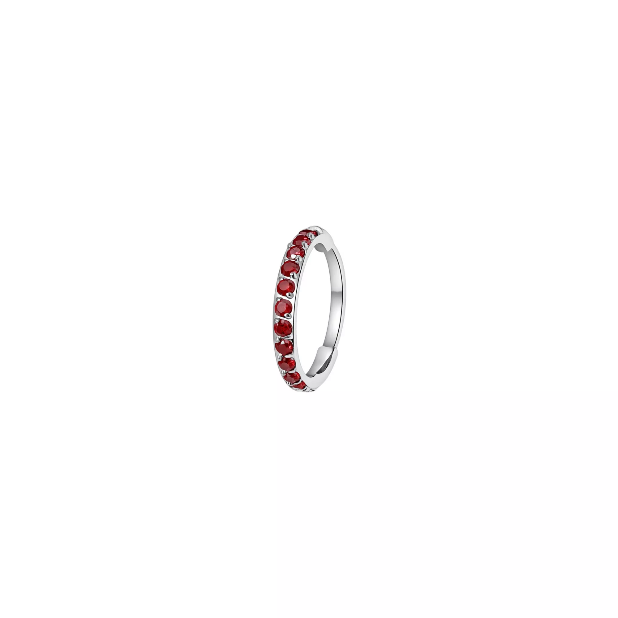 Red CZ Titanium Hinged Hoop Ring - 20 Gauge at Spencer's