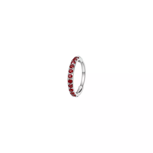 Red CZ Titanium Hinged Hoop Ring - 20 Gauge at Spencer's